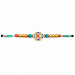 Golden Diamond Multicolour Rakhi