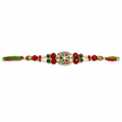 Green Red Flower Rakhi