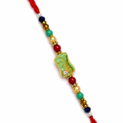 Green Jadtar Diamond Rakhi