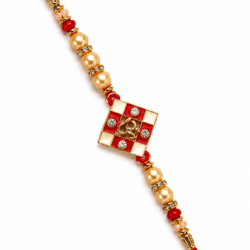 Omkar Rakhi Square Meena (Red)