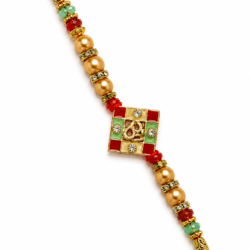 Omkar Rakhi Square Meena (Green)