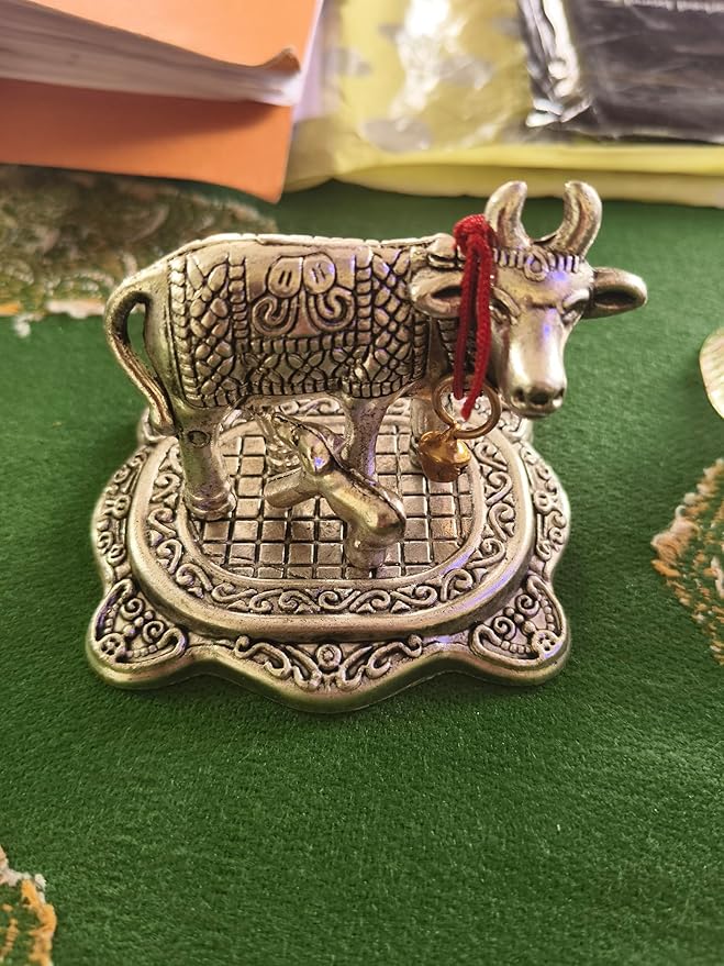 German Silver Kamdhenu Cow - Image 3