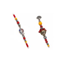 Silver Mor Pankh Bhai Bhabhi Rakhi Set No. 3