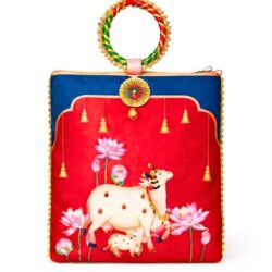 Pichhwai (Cow) Print Embroidered Pouch