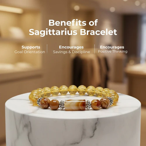 Sagittarius Zodiac (Dhanu Rashi) Gems Bracelet with Certificate - Image 2