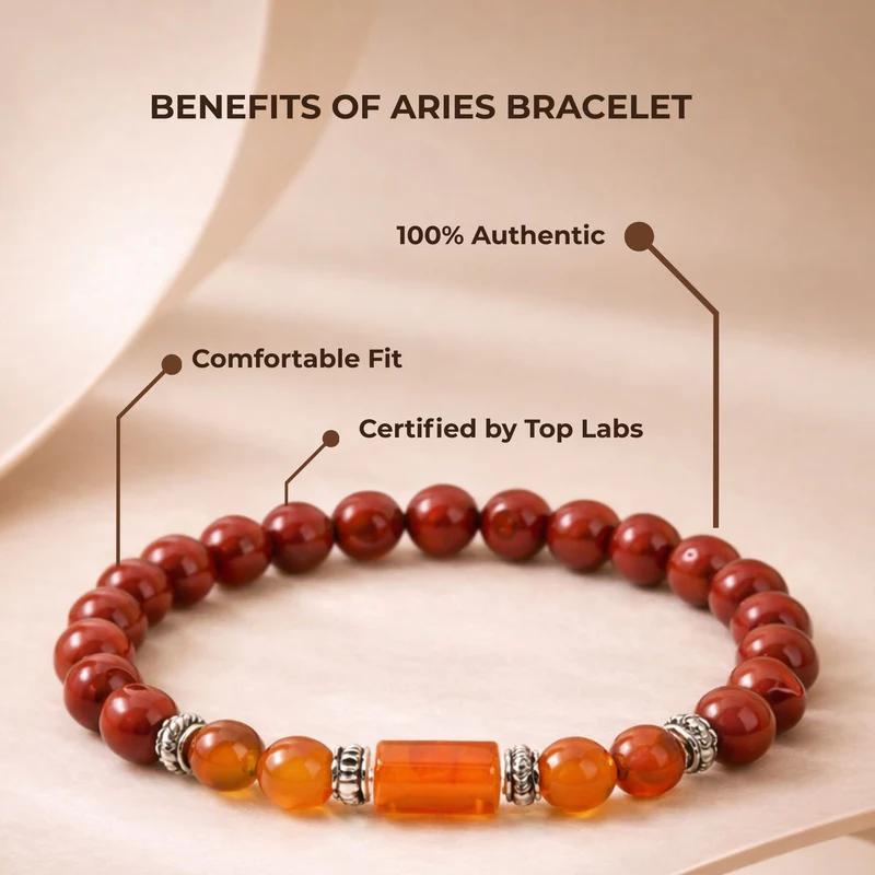 Aries Zodiac (Mesh Rashi) Gems Bracelet with Certificate - Image 4