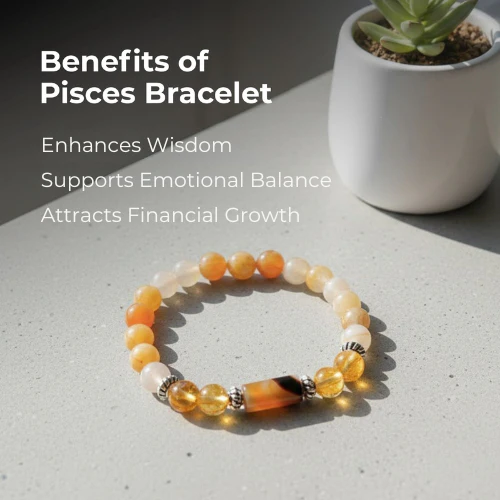 Pisces Zodiac (Meen Rashi) Gems Bracelet with Certificate - Image 2
