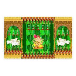 Ganesha Banana Leaf Backdrop Design 20 |
