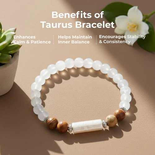 Taurus Zodiac (Vrishabh Rashi) Gems Bracelet with Certificate - Image 2