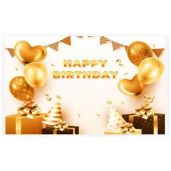 Golden Happy Birthday Backdrop Design 30 |
