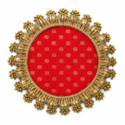 Decorative Red Plate for Pooja Singhasan, Idol Asan & Rangoli Decoration