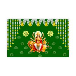 Durga Mata Green Backdrop Design 5
