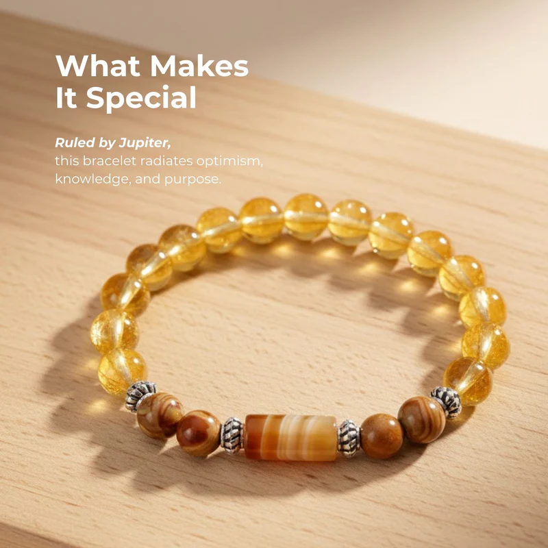 Sagittarius Zodiac (Dhanu Rashi) Gems Bracelet with Certificate - Image 4