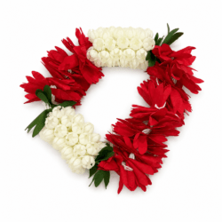Dark Pink and White Artificial Flower Hair Gajra