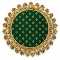 Decorative Green Plate for Pooja Singhasan, Idol Asan & Rangoli Decoration