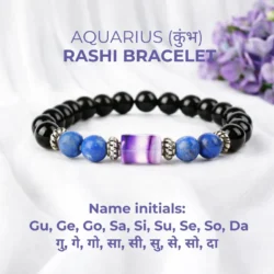 Aquarius Zodiac (Kumbh Rashi) Gems Bracelet with Certificate