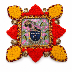 Shrinathji Floral Pom Pom Decorative Rangoli – Design No. 11