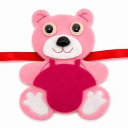 Cute Pink Teddy Bear Kids Rakhi