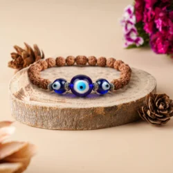 Evil Eye Bracelet with Rudraksha – Certified Protection Bracelet