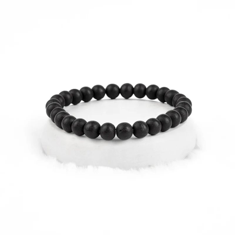 Ebony Karungali Bracelet with Certificate Naturally Wooden Beads - Image 3