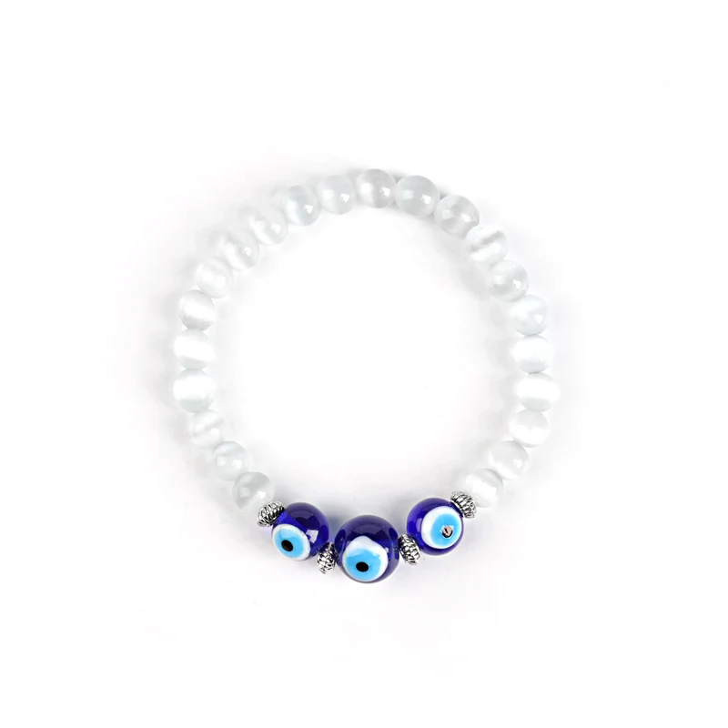 White Evil Eye Bracelet with Certificate - Image 2