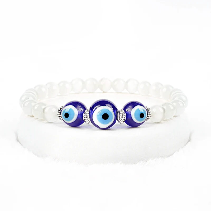 White Evil Eye Bracelet with Certificate - Image 3