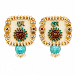 Royal Golden Kundan Shubh Labh Decoration | Design 12