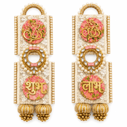 Golden Ganesha Kundan Shubh Labh Design 20