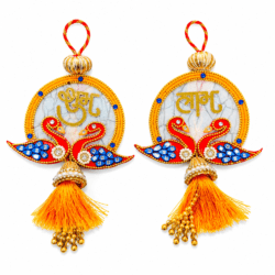 Peacock Shubh Labh with Mirror Work & Tassels | Design 26