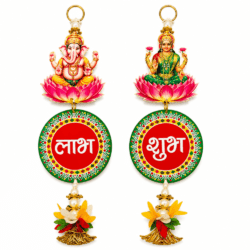 Red Ganesha Lakshmi Shubh Labh Decoration Design 4