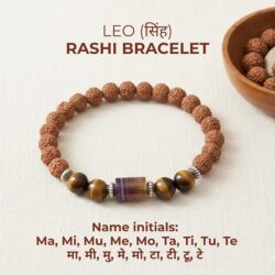 Leo Zodiac (Sinh Rashi) Rudraksha Gems Bracelet with Certificate