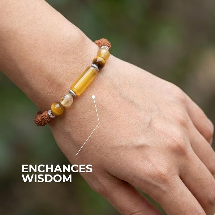 Pisces Zodiac Meen Rashi Rudraksha Gems Bracelet – With Certificate - Image 3