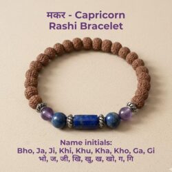 Capricorn Zodiac (Makar Rashi) Rudraksha Gems Bracelet with Certificate