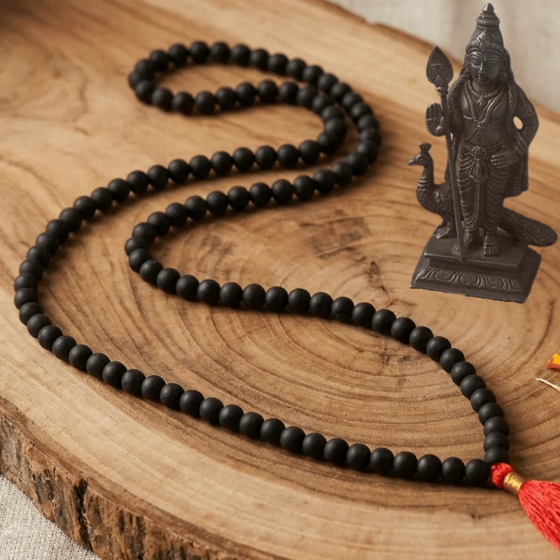 Ebony Karungali Mala 6–7 MM with Certificate - Image 3