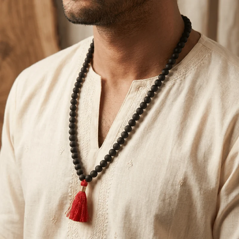 Ebony Karungali Mala 6–7 MM with Certificate - Image 4