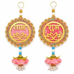 Pink Lotus Shubh Labh  with Pearls | Design 32