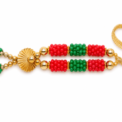 Red & Green Beaded Deity Shringar Mala
