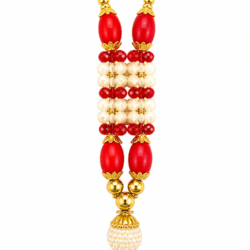 Red & Pearl Deity Shringar Mala