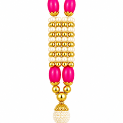 Pink Pearl & Gold Deity Shringar Mala