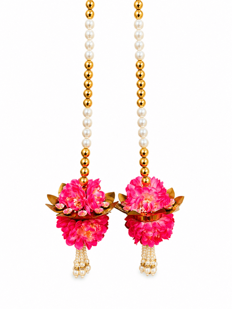 Decorative Pink Flower & Pearl Hanging Latkan
