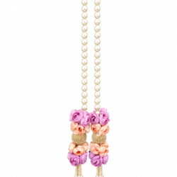 Pink & Peach Floral Pearl Hanging Latkan – Decorative Pair