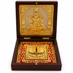 Premium Lakshmi Charan Paduka Gift Box with Goddess Lakshmi