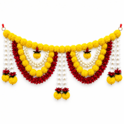 Premium Traditional Marigold & Jasmine Floral Toran
