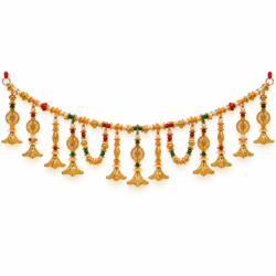 Premium Traditional Golden Jhumka & Beaded Decorative Toran