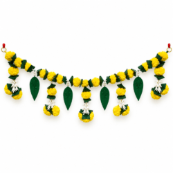 Traditional Yellow Marigold & Mango Leaf Toran