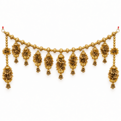 Premium Golden Floral Toran with Decorative Beads